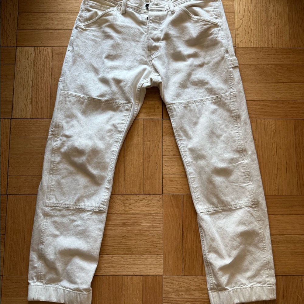 Todd Snyder White Denim Carpenter Pants Straight Fit